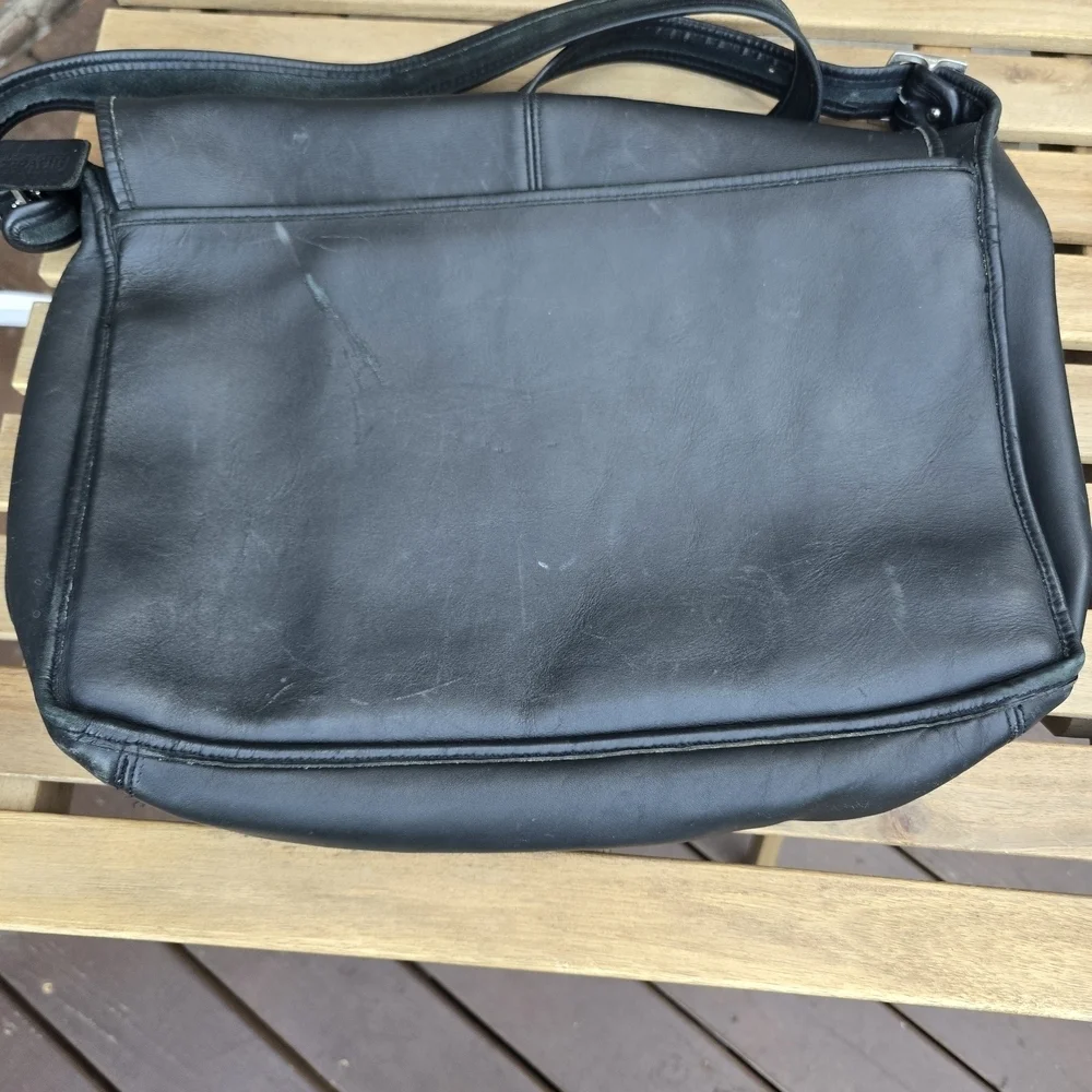 Coach Black Leather Messenger Bag